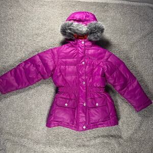 Hanna Andersson Girl’s Down Puffer Jacket Fuchsia Size 130 / 8